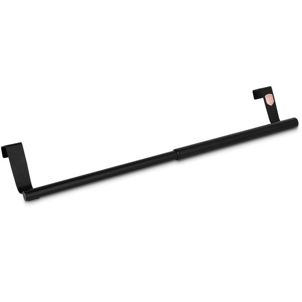 Extendable stainless steel tea towel holder, black‑rose gold, adjustable 23–40 cm – space‑saving towel holder for kitchen and cupboard