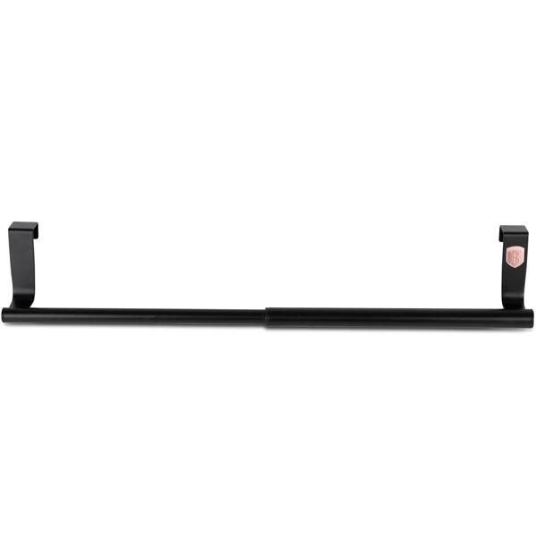 Extendable stainless steel tea towel holder, black‑rose gold, adjustable 23–40 cm – space‑saving towel holder for kitchen and cupboard
