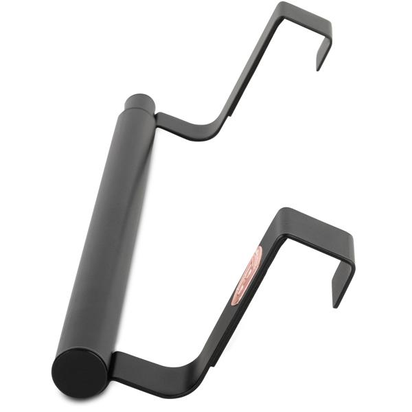 Extendable stainless steel tea towel holder, black‑rose gold, adjustable 23–40 cm – space‑saving towel holder for kitchen and cupboard