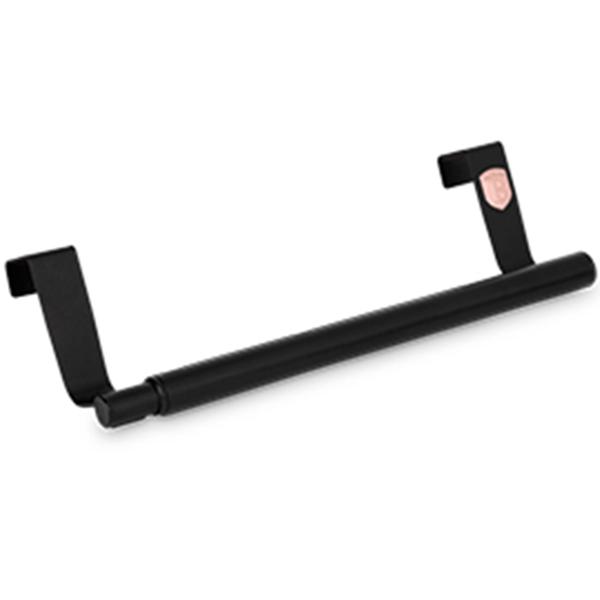 Extendable stainless steel tea towel holder, black‑rose gold, adjustable 23–40 cm – space‑saving towel holder for kitchen and cupboard