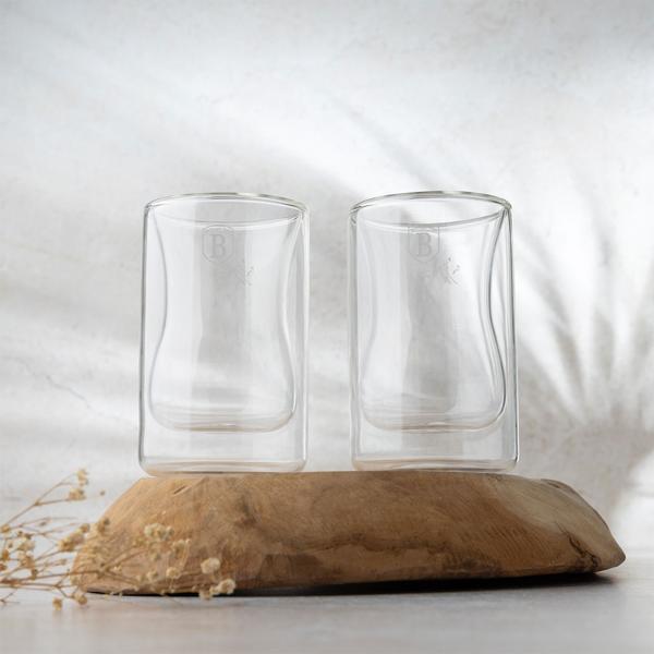 Set of 2 double-walled 270 ml coffee glasses made of borosilicate glass – elegant thermo glasses with floating effect – heat-resistant & modern design coffee mugs