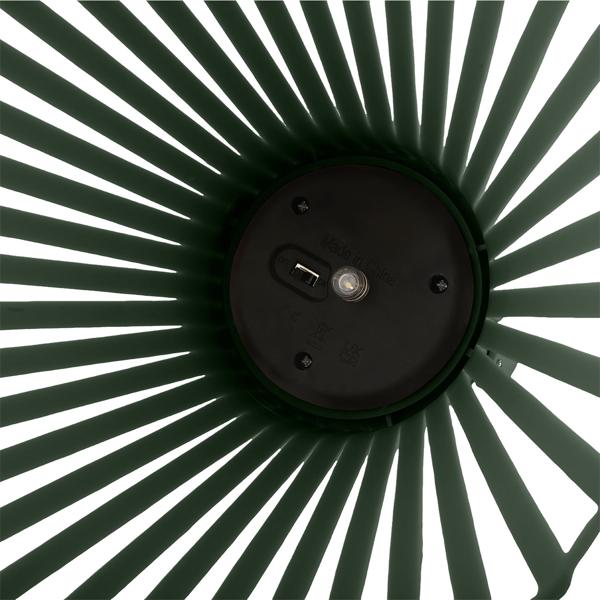 Set of 2 decorative LED solar lanterns for outdoor use, modern green garden lanterns with handle, slat-design solar lamp for balcony & terrace