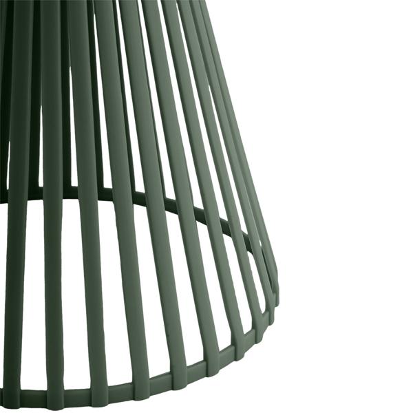 Set of 2 decorative LED solar lanterns for outdoor use, modern green garden lanterns with handle, slat-design solar lamp for balcony & terrace