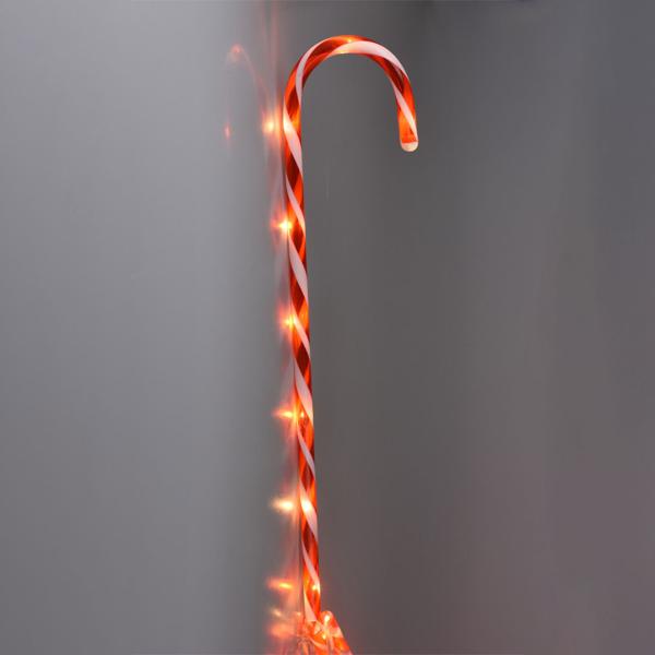 Set d’ambiance de 8 sucres d’orge LED rouge-blanc – Bel éclairage de Noël et déco de jardin avec minuterie pour jardin, allées et balcon