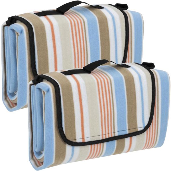 2er-Set Faltbare Strand- und Picknickdecke, wasserabweisend,  170x130cm - Outdoor Decke mit Tragegurt, für Outdoor, Camping, Strand, Park, Festival & Picknick