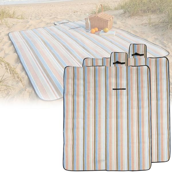 2er-Set Faltbare Strand- und Picknickdecke, wasserabweisend,  170x130cm - Outdoor Decke mit Tragegurt, für Outdoor, Camping, Strand, Park, Festival & Picknick