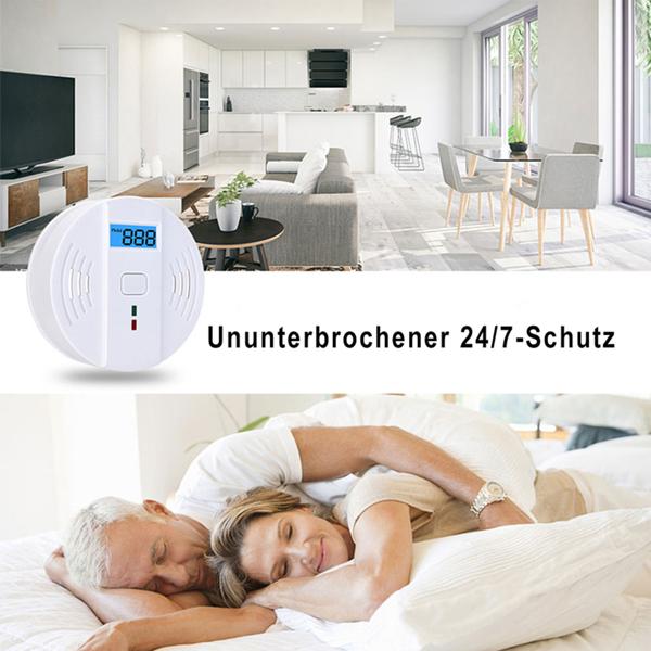 2er-Set Kohlenmonoxid-Melder CO-Detektor mit LCD-Display, 85 dB Alarm, DIN EN5029 Zertifiziert, CO-Warner mit Speicherfunktion für Zuhause & Camping