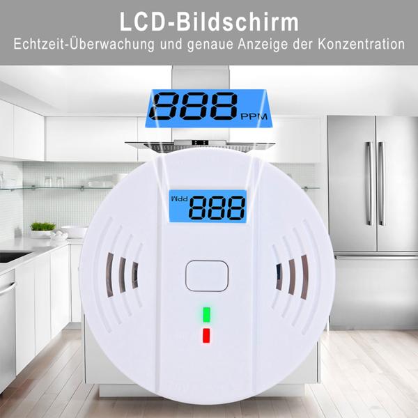 2er-Set Kohlenmonoxid-Melder CO-Detektor mit LCD-Display, 85 dB Alarm, DIN EN5029 Zertifiziert, CO-Warner mit Speicherfunktion für Zuhause & Camping