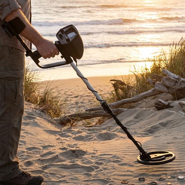 Metal detector professionale: profondità di ricerca 16 cm, piastra di ricerca impermeabile da 7,4“ – il suo alleato per la caccia a monete e reperti su spiaggia e terraferma
