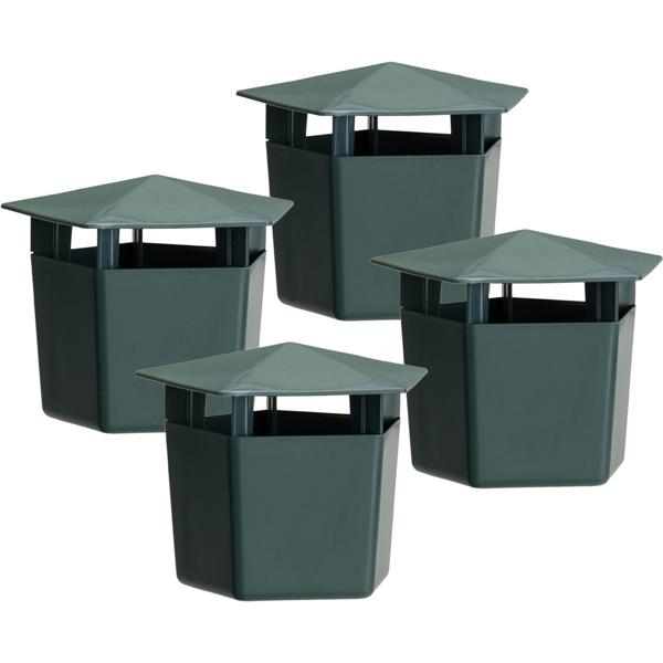 Ensemble de 4 pièges à limaces en plastique, protection écologique contre les limaces sans produits chimiques, piège à bière biologique avec couvercle pour jardin et plates-bandes, vert