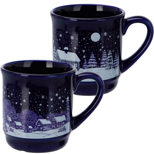 Lot de 2 élégantes tasses en grès pour vin chaud 200 ml – tasses raffinées avec repère de remplissage à 0,2 l – parfaites pour vin chaud, café, thé et cacao, 8 x 8,5 cm