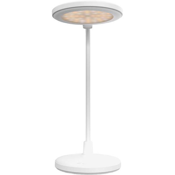 Elegante LED Schreibtischlampe mit Schminkspiegel & Akku, Weiss – Dimmbare Kosmetiklampe & Make-up Licht für Schminktisch & Büro, USB-C, 58.3cm
