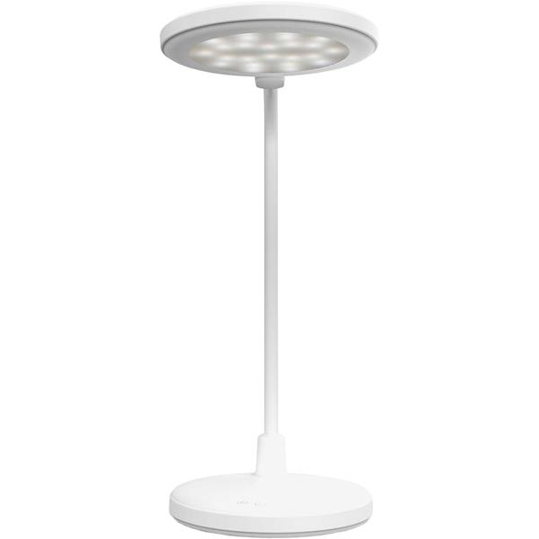 Elegante LED Schreibtischlampe mit Schminkspiegel & Akku, Weiss – Dimmbare Kosmetiklampe & Make-up Licht für Schminktisch & Büro, USB-C, 58.3cm