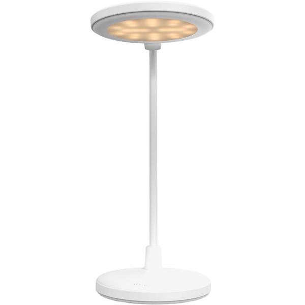 Elegante LED Schreibtischlampe mit Schminkspiegel & Akku, Weiss – Dimmbare Kosmetiklampe & Make-up Licht für Schminktisch & Büro, USB-C, 58.3cm