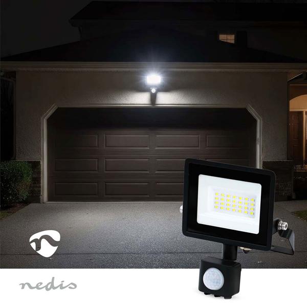 Set of 2 LED floodlights with motion sensor – 1620 lumen outdoor spotlight – 4000K – adjustable wall floodlight IP44 – 3x8 m detection