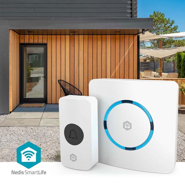 Smarte WLAN Funk Klingel Weiss – kabellose Türklingel für Smart Home, App-Steuerung, 60 Melodien, 100m Reichweite