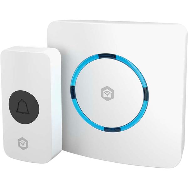 Smarte WLAN Funk Klingel Weiss – kabellose Türklingel für Smart Home, App-Steuerung, 60 Melodien, 100m Reichweite