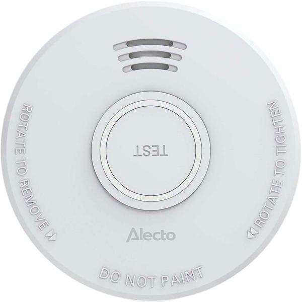 Détecteur de fumée photoélectrique conforme DIN EN 14604 – avertisseur d’incendie fiable avec alarme 85 dB et bouton de test – fonctionnement sur pile 9 V et matériel de montage inclus