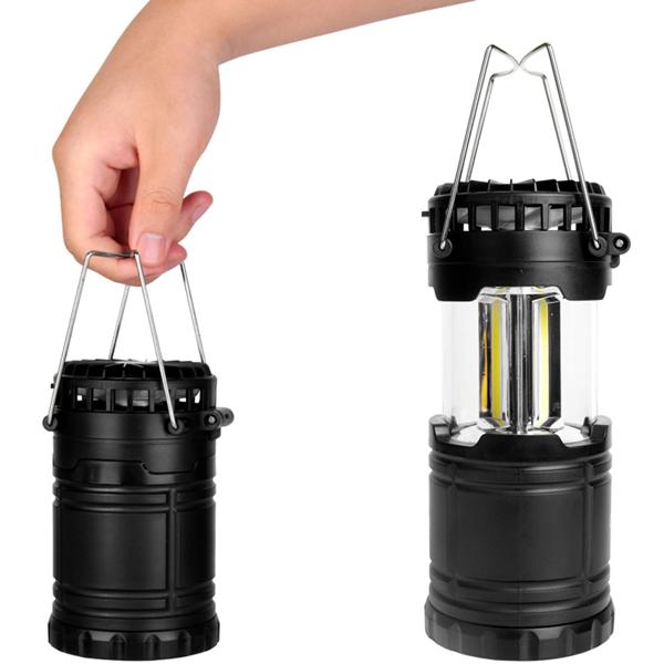 Set da 2 lampade da campeggio 2 in 1 con ventilatore – luce COB intensa e freschezza per tenda, outdoor ed escursioni – compatta e a batteria