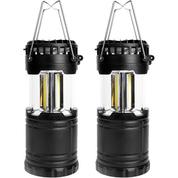 Set da 2 lampade da campeggio 2 in 1 con ventilatore – luce COB intensa e freschezza per tenda, outdoor ed escursioni – compatta e a batteria
