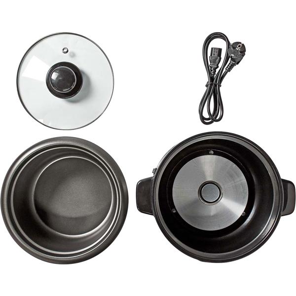 Cuiseur à riz en inox design avec fonction maintien au chaud, 1,5 litre, 500 W, noir - argenté, revêtement antiadhésif, pour jusqu’à 8 portions de riz délicieux