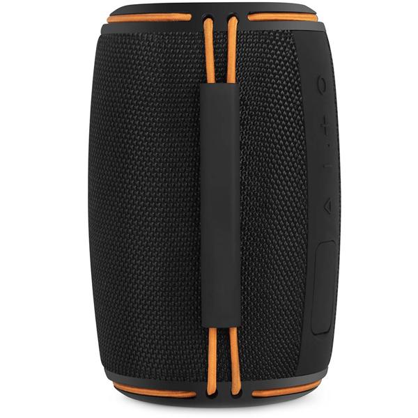 Haut-parleur Bluetooth 5.4 compact, 40 W – Enceinte musicale mobile sans fil, portable avec batterie pour l’extérieur et la maison, son puissant, noir/orange