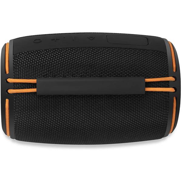 Haut-parleur Bluetooth 5.4 compact, 40 W – Enceinte musicale mobile sans fil, portable avec batterie pour l’extérieur et la maison, son puissant, noir/orange