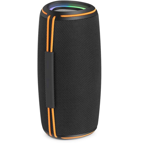 Haut-parleur Bluetooth 5.4, 60 W – Haut-parleur de musique mobile sans fil, portable avec batterie pour l’extérieur et la maison, son puissant, noir/orange