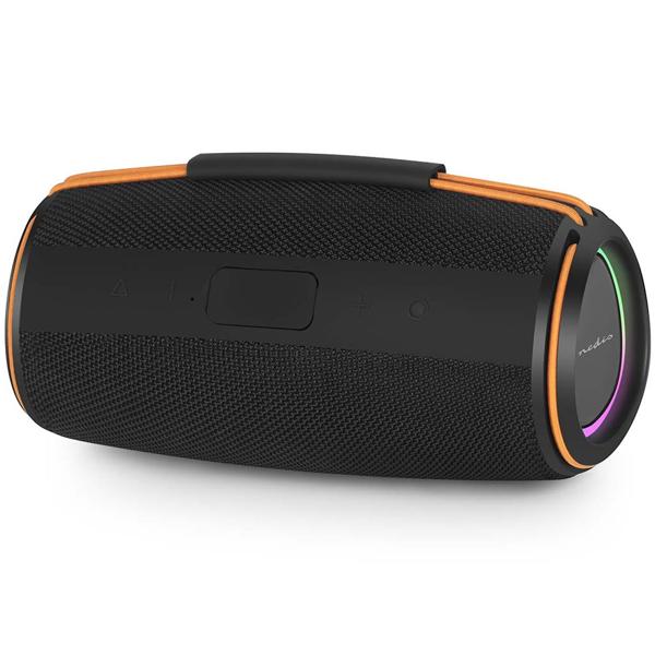 Haut-parleur Bluetooth 5.4, 60 W – Haut-parleur de musique mobile sans fil, portable avec batterie pour l’extérieur et la maison, son puissant, noir/orange