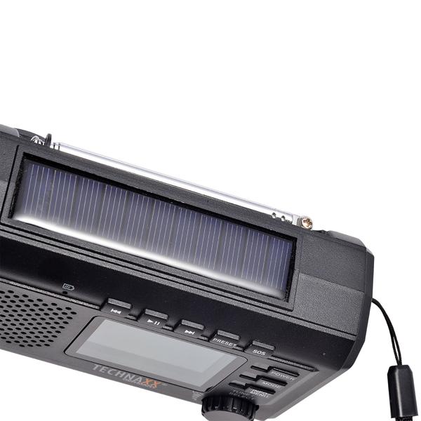Reliable solar crank radio DAB+ FM emergency radio with power bank, torch & Bluetooth: robust outdoor radio for camping & crises