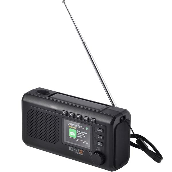 Reliable solar crank radio DAB+ FM emergency radio with power bank, torch & Bluetooth: robust outdoor radio for camping & crises