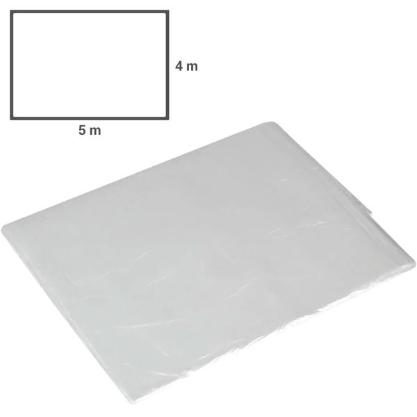 Bâche de protection pour travaux de peinture et rénovation – Film de protection transparent contre la poussière et les éclaboussures de peinture pour meubles et sols, 4x5 m