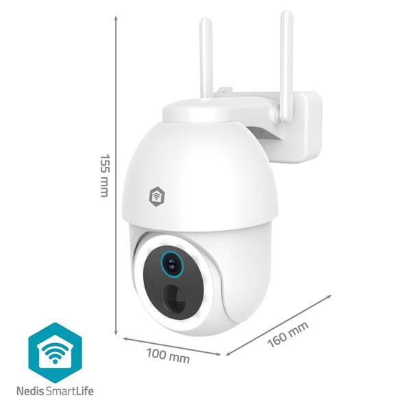 Caméra Wi‑Fi 4K d’extérieur avec batterie et option solaire, PTZ 355° orientable, vision nocturne couleur, projecteur, sirène, IP65 étanche & compatible Alexa/Google