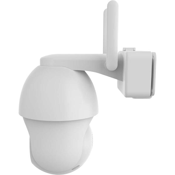 Caméra Wi‑Fi 4K d’extérieur avec batterie et option solaire, PTZ 355° orientable, vision nocturne couleur, projecteur, sirène, IP65 étanche & compatible Alexa/Google