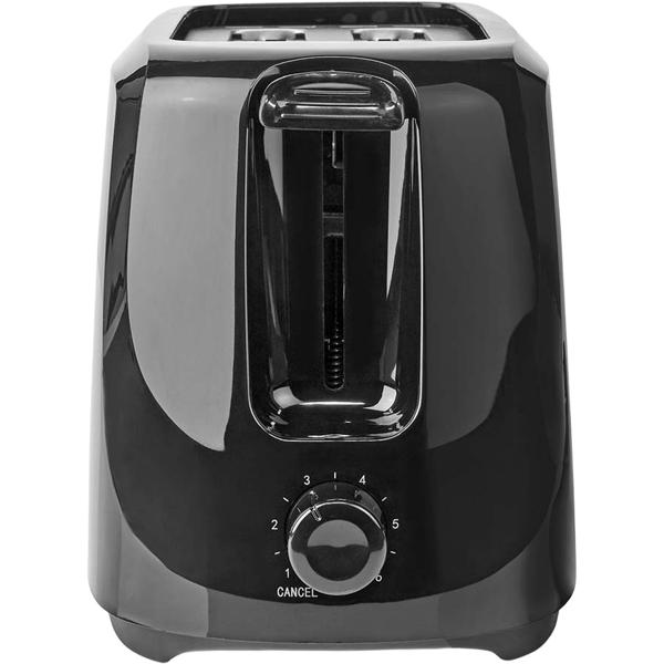 2-slot toaster in black – Modern 700 W design toaster with 6 browning levels, crumb tray & cancel function – Incl. cable storage