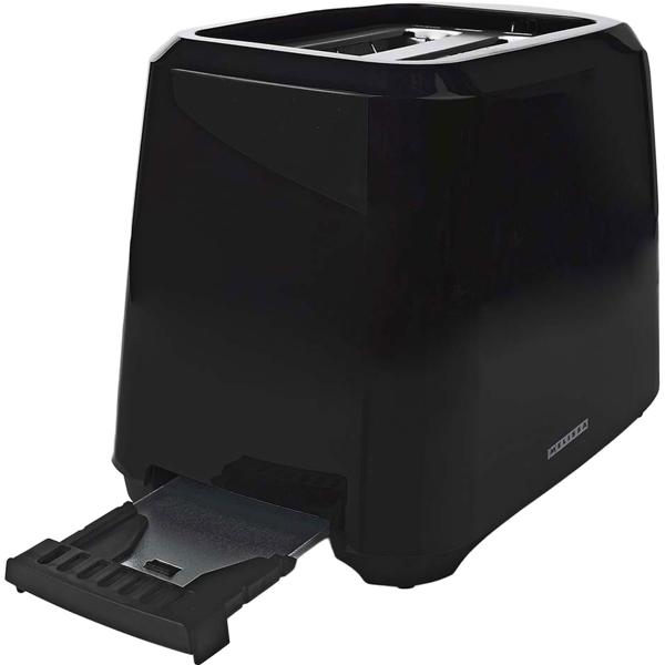 2-slot toaster in black – Modern 700 W design toaster with 6 browning levels, crumb tray & cancel function – Incl. cable storage