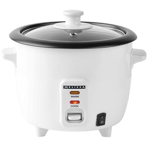 Rice cooker 0.6 L with steamer insert 300 W – non‑stick inner pot, glass lid & keep‑warm function – incl. measuring cup & spoon