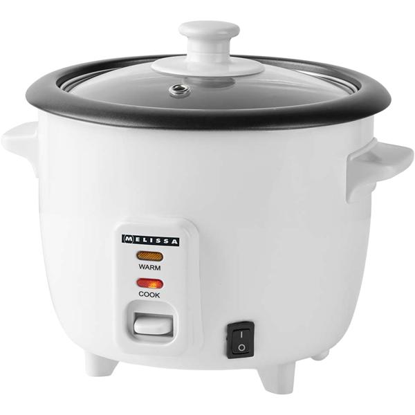Rice cooker 0.6 L with steamer insert 300 W – non‑stick inner pot, glass lid & keep‑warm function – incl. measuring cup & spoon