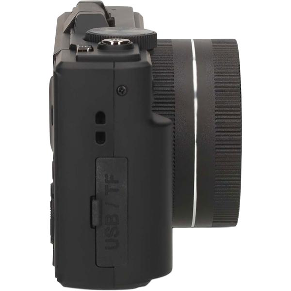 Digital 4K photo camera – professional vlogging camera with WiFi, flip screen & 75 MP, compact vlog camera for holidays & YouTube, black
