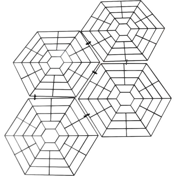Reliable heron and cat protection for garden ponds: set of 20 floating hexagonal pond protection grids