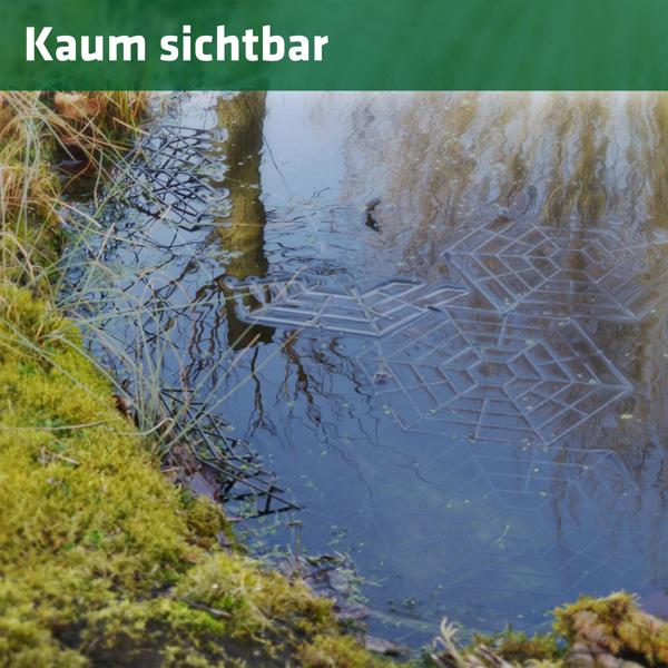 Zuverlässiger Reiher- & Katzenschutz für Gartenteiche: 20er Set Teichgitter, sechseckig Teichschutzgitter schwimmend