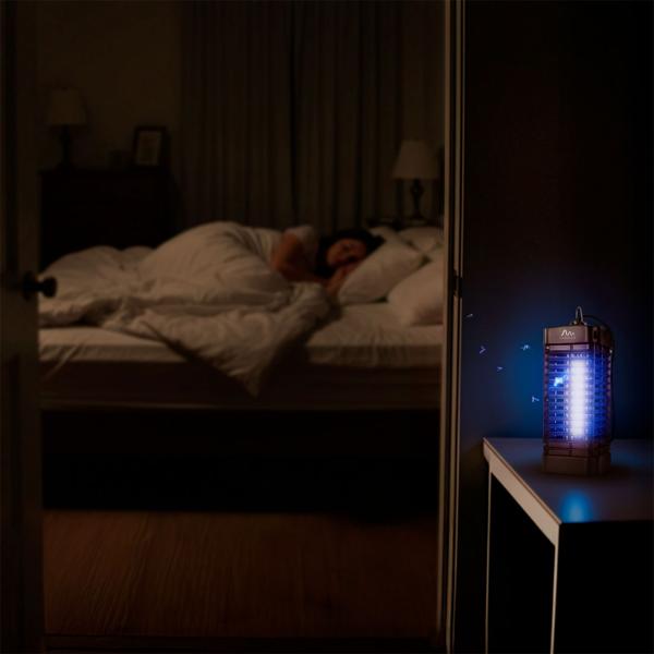 Destructeur d’insectes volants 50 m² LED – Lampe UV anti‑moustiques et anti‑insectes efficace pour l’intérieur – Destructeur d’insectes 900 V sûr