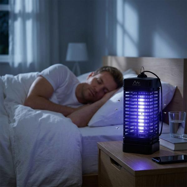 Destructeur d’insectes volants 50 m² LED – Lampe UV anti‑moustiques et anti‑insectes efficace pour l’intérieur – Destructeur d’insectes 900 V sûr