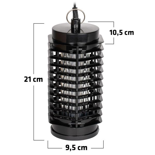 Lampe anti-moustiques UV LED efficace et piège à mouches pour pièces jusqu’à 25 m² – piège électrique compact pour insectes pour la maison