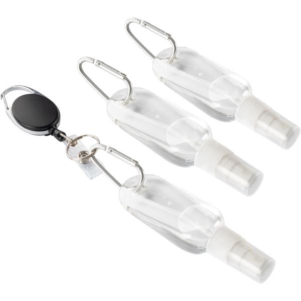 Wasp repellent spray bottle set of 3 with carabiner & 65 cm retractable clip – natural wasp deterrence without chemicals using water for on the go
