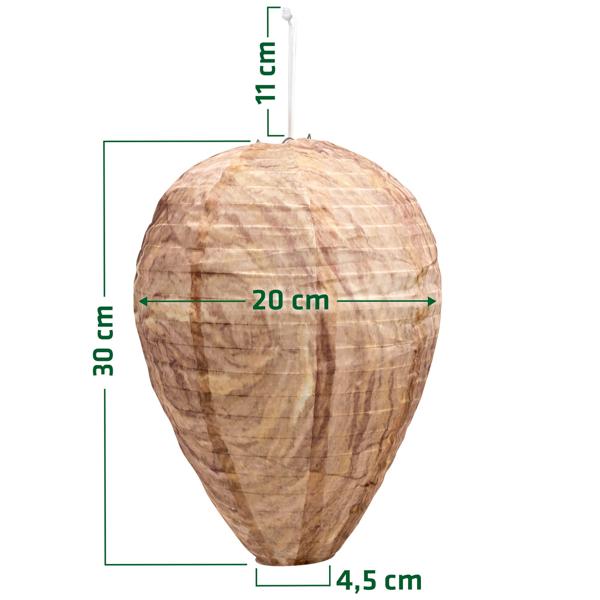 Wasp nest decoy set of 2 made of robust polyester – natural wasp control without chemicals for porch roof, terrace, carport and pergola – wasp deterrent