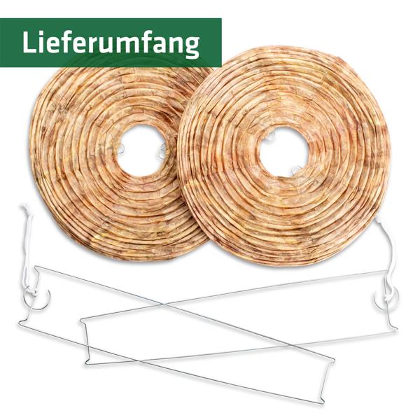 Wespennest Attrappe 4er-Set aus Papier - Natürliche Wespenabwehr ohne Chemie für Vordach, Terrasse, Carport und Pergola - Wespenschreck