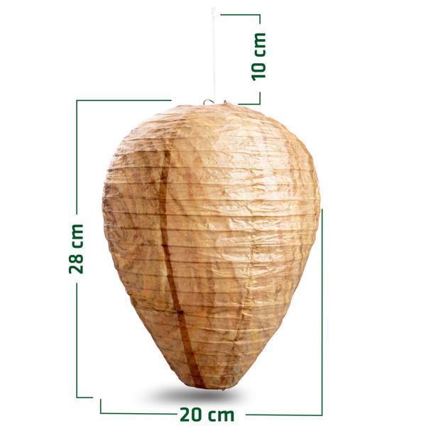 Set de 4 faux nids de guêpes en papier – protection naturelle contre les guêpes sans produits chimiques pour avant-toit, terrasse, carport et pergola – effaroucheur guêpes