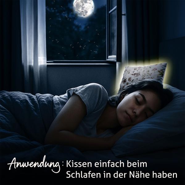 Mückenabwehr-Kissen mit Kräuterfüllung - Natürlicher Insektenschutz für Bett & Reise - Handgefertigt in Germany Baumwoll-Kissen gegen Mücken