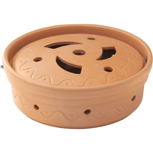 Diffuseur de café anti‑guêpes – Récipient en terre cuite résistant au feu pour l’encens de café moulu – Répulsif naturel pour guêpes avec dessous‑de‑plat et anse en fil métallique pour la suspension